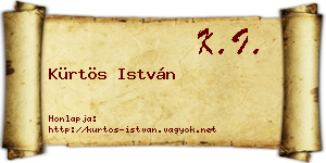 Kürtös István névjegykártya